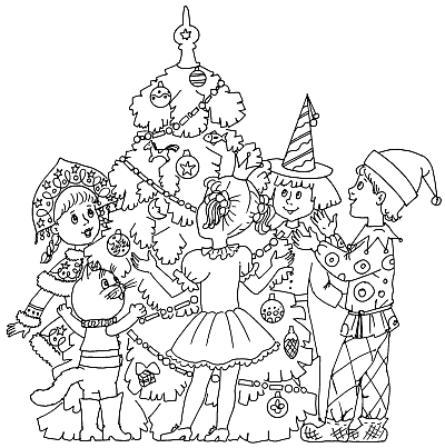 Новогодний карнавал рисунки детей