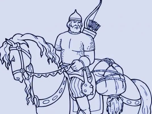 Рисунок богатыря Илья Муромец