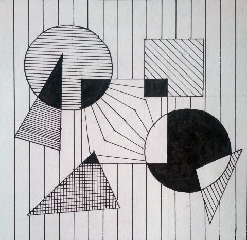 Декоративная композиция из геометрических фигур