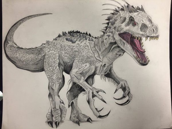 Рисунки динозавров Индоминус рекс