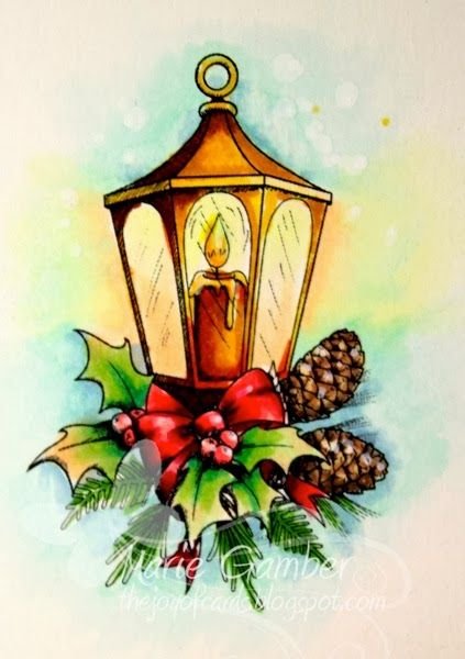 Новогодний фонарик акварель