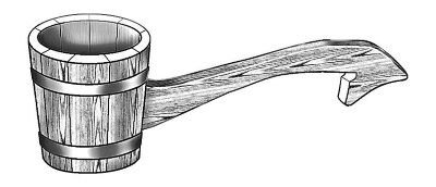 Раскраска деревянный ковш