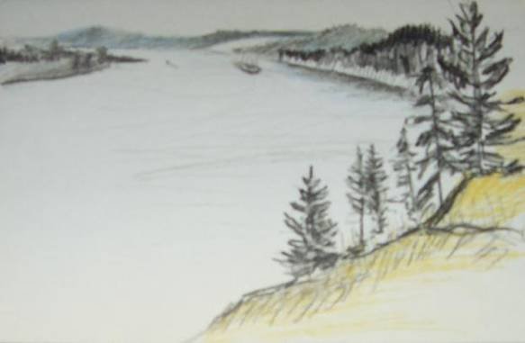 Река Кама рисунок