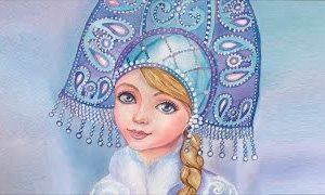 Лицо Снегурочки рисунок