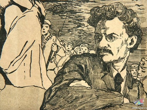 Карикатуры на Ленина и Троцкого