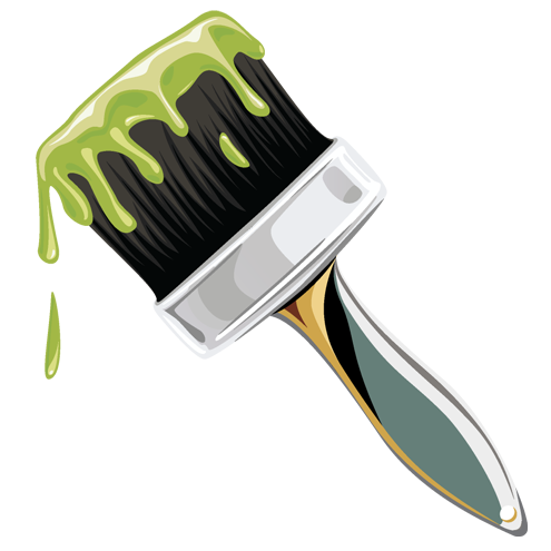 Малярная кисть в краске