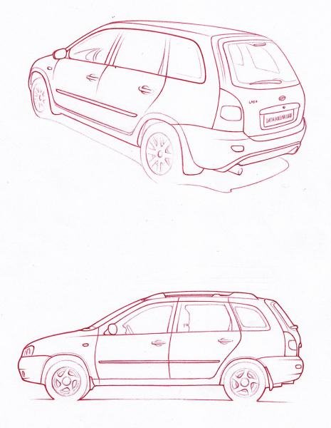 Лада Калина универсал карандашом