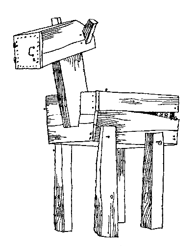 Тренажер деревянная лошадь