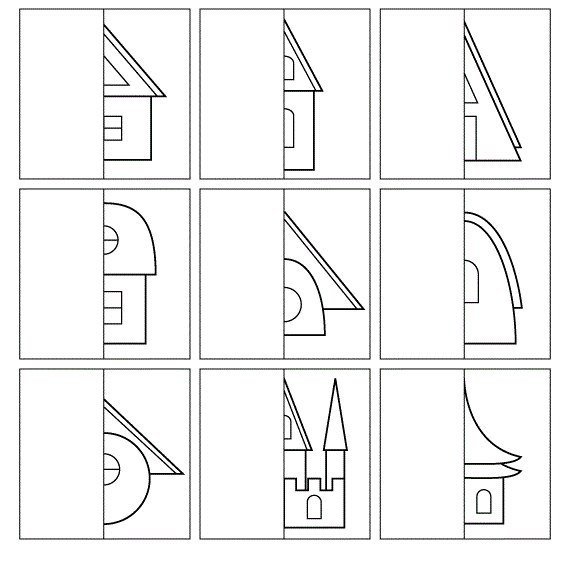 Задания для детей дорисуй вторую половину