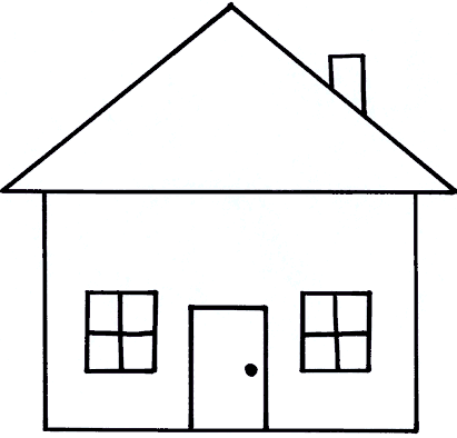 Одноэтажный дом раскраска