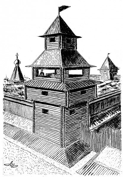 Схематичный рисунок Изборской крепости