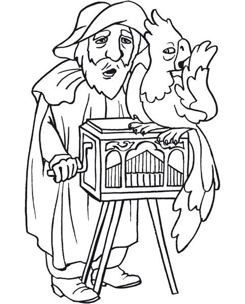 Шарманка раскраска