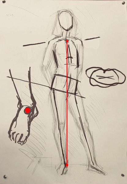 Фигрура женская контер пост рисунок