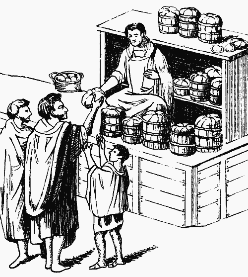 Раздача хлеба в древнем Риме