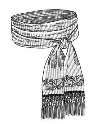 Кушак русский народный раскраска для детей