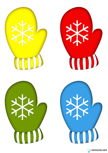 Варежки раскраска для детей