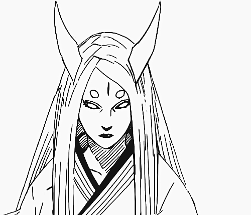 Кагуя Ооцуцуки чёрно белая