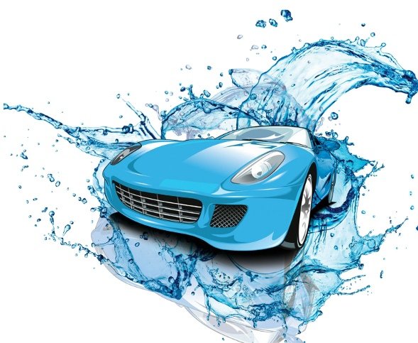 Автомобиль вода брызги