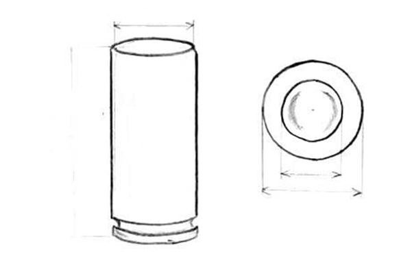 Схематическая зарисовка стреляной гильзы