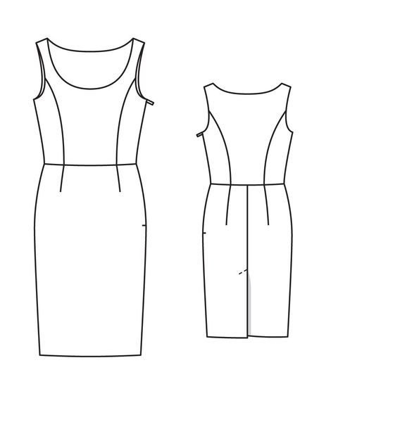 Прямое платье с рельефами