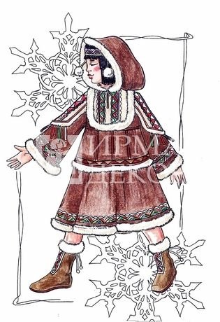 Национальный костюм ненцы рисунок