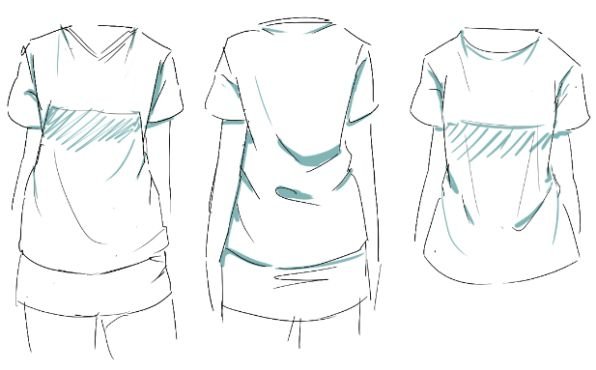 Складки на футболке референс