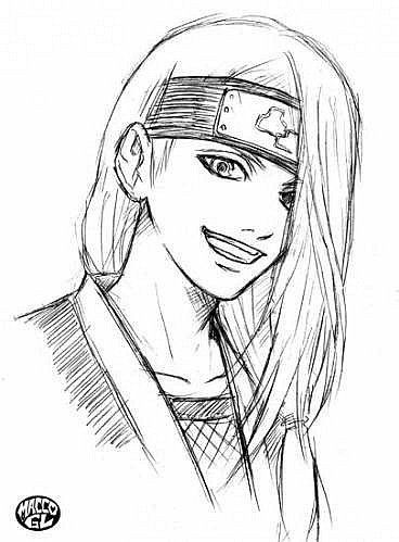 Рисунки персонажей Наруто Дейдару лёгкие