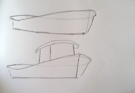 Нарисовать катер карандашом