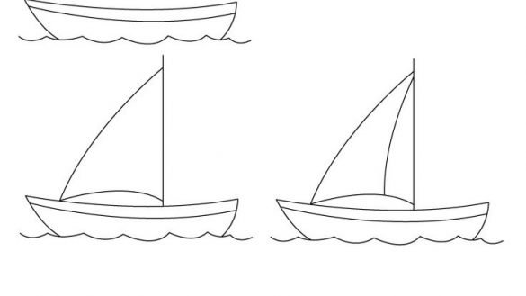 Лодка рисунок легкий
