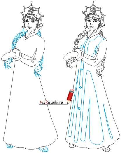 Простой рисунок Снегурочки