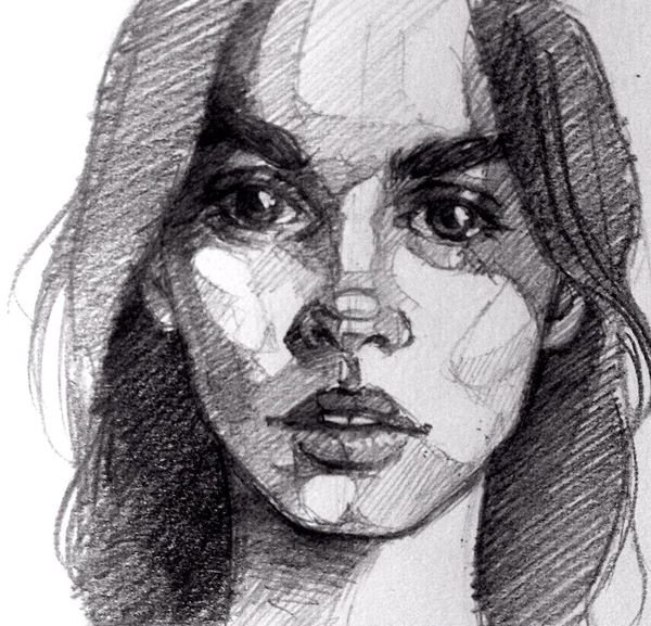 Портрет карандашом с тенями