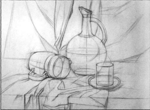 Натюрморт рисунок карандашом