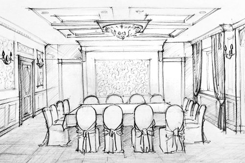Интерьер карандашом