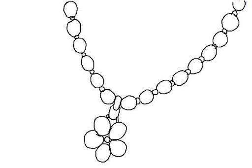 Колье нарисованное карандашом