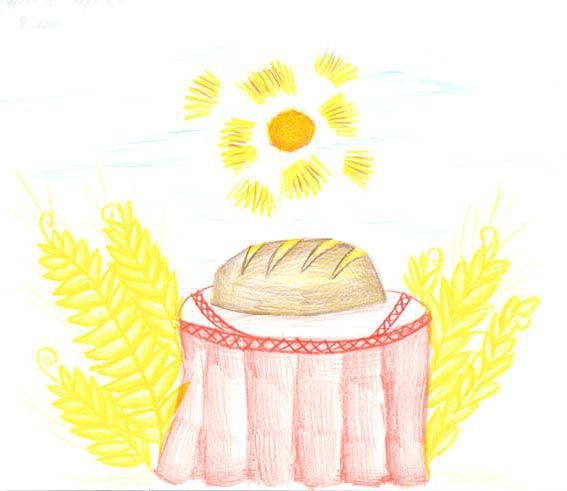 Каравай для рисование детям