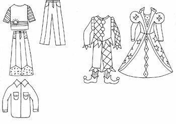 Эскиз театрального костюма легкий