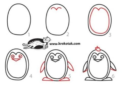 Как нарисовать пингвина в Paint