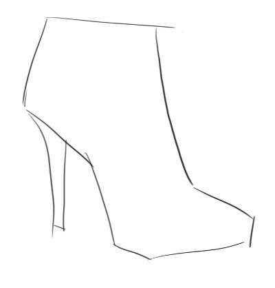 Туфли пошагово рисунок