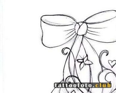 Бант карандашом для срисовки