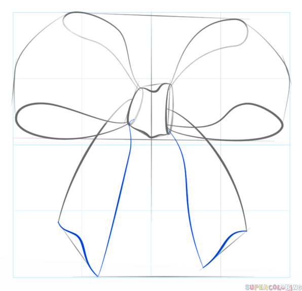 Поэтапное рисование банта