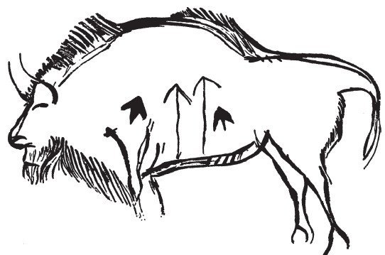 Бизон рисунок первобытных людей