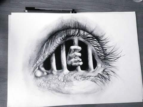 Рисунки простым карандашом страх