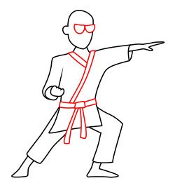 Рисунок карате пошагово