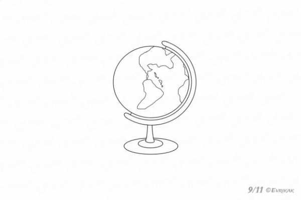 Земной шар карандашом