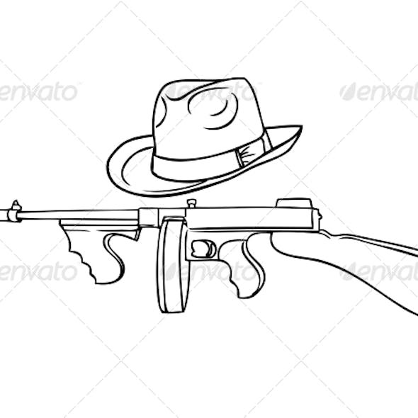 Раскраска автомат Томпсона