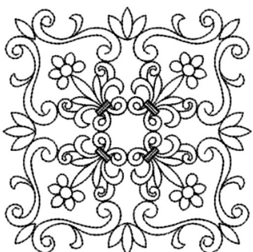 Рисование растительного узора в квадрате