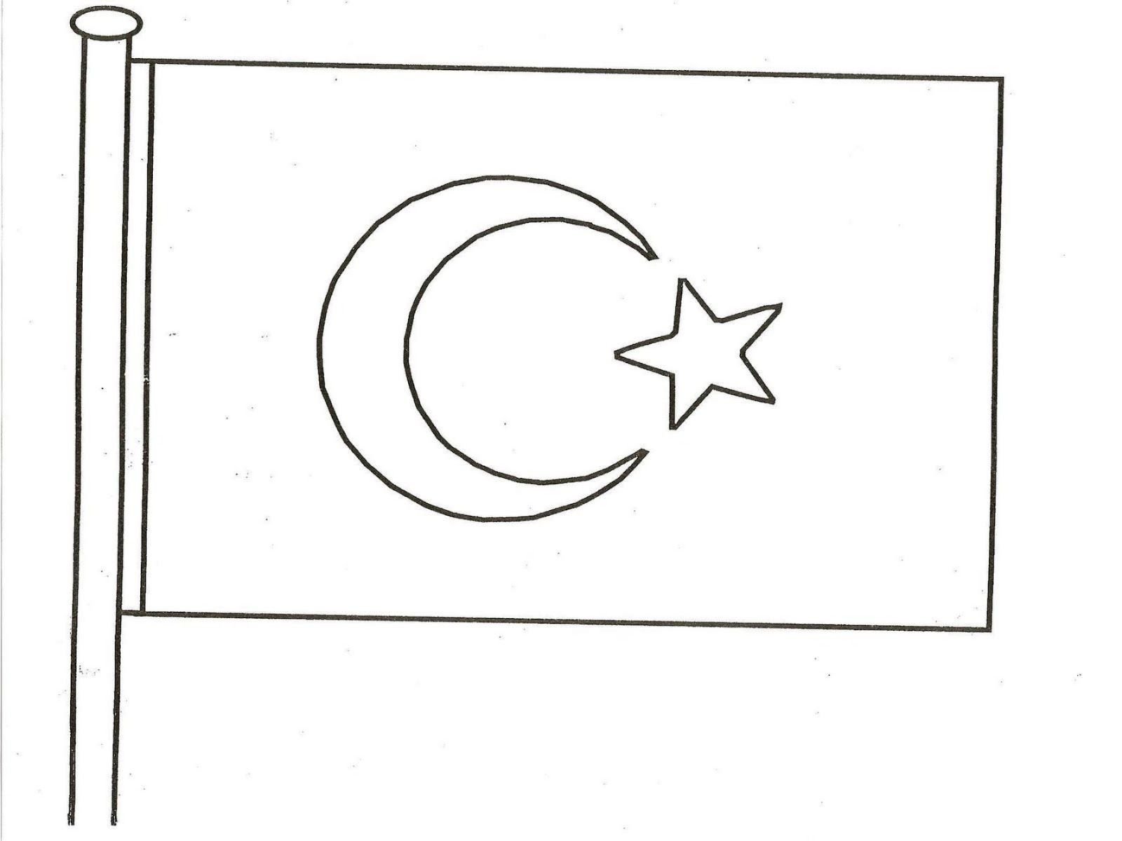 Флаг Турции раскраска для детей