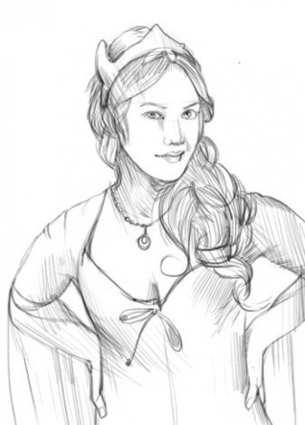 Портрет Махидевран Султан карандашом