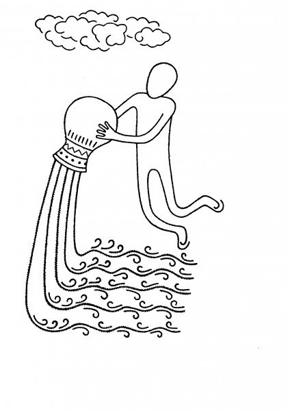 Знак зодиака карандашом для срисовки Водолей