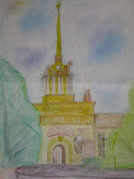 Раскраска фонтан в парке